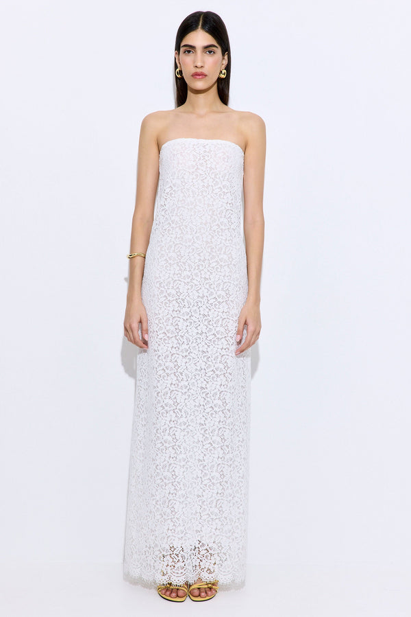 Strapless Lace Maxi Dress