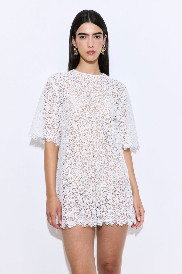 Boxy Lace Mini Dress