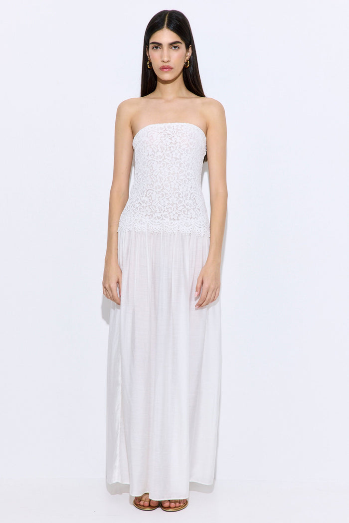 Lace Drop Waist Maxi Dress
