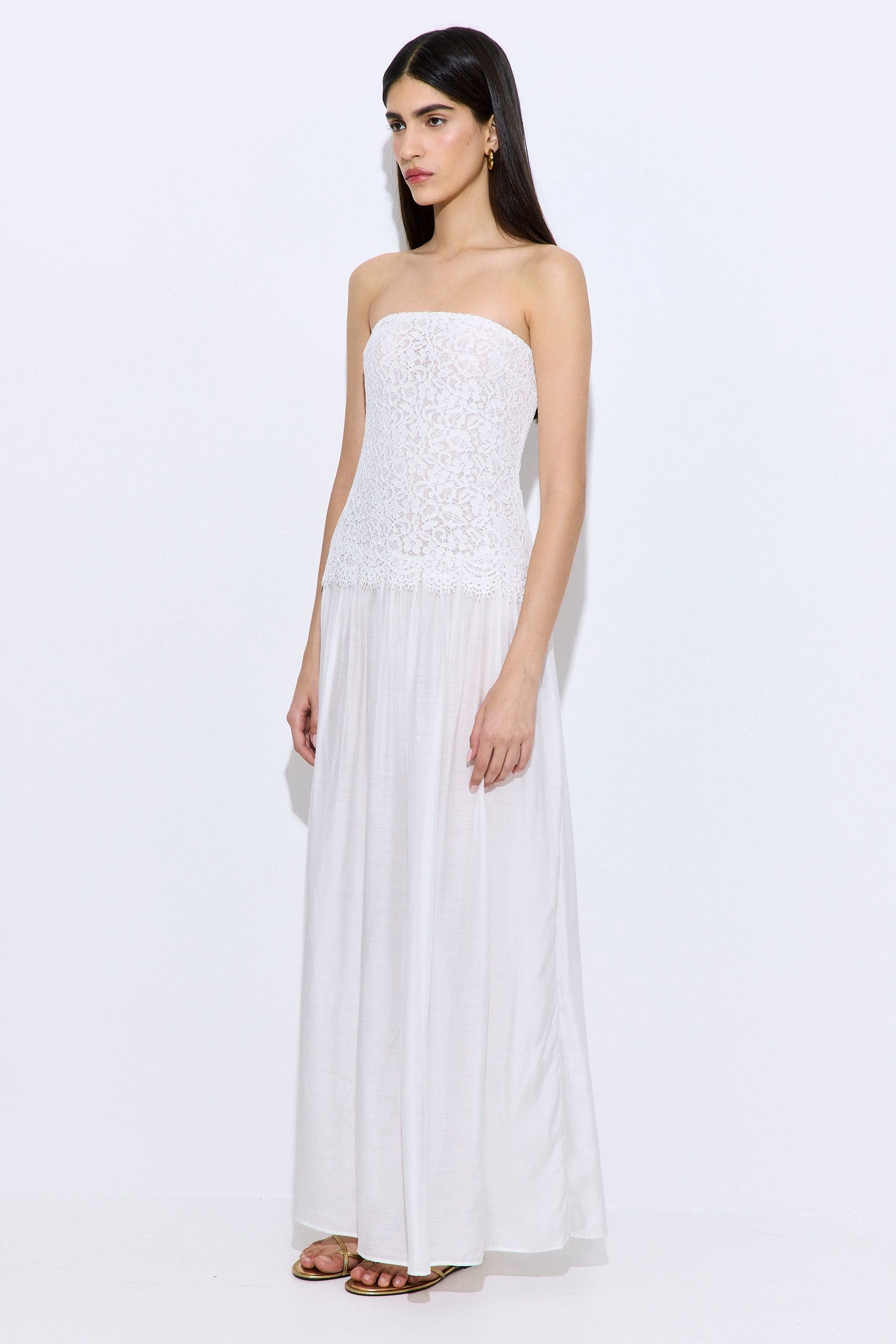 Lace Drop Waist Maxi Dress