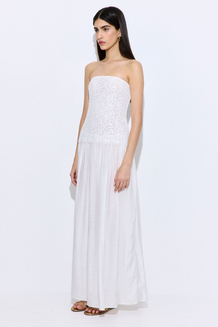 Lace Drop Waist Maxi Dress