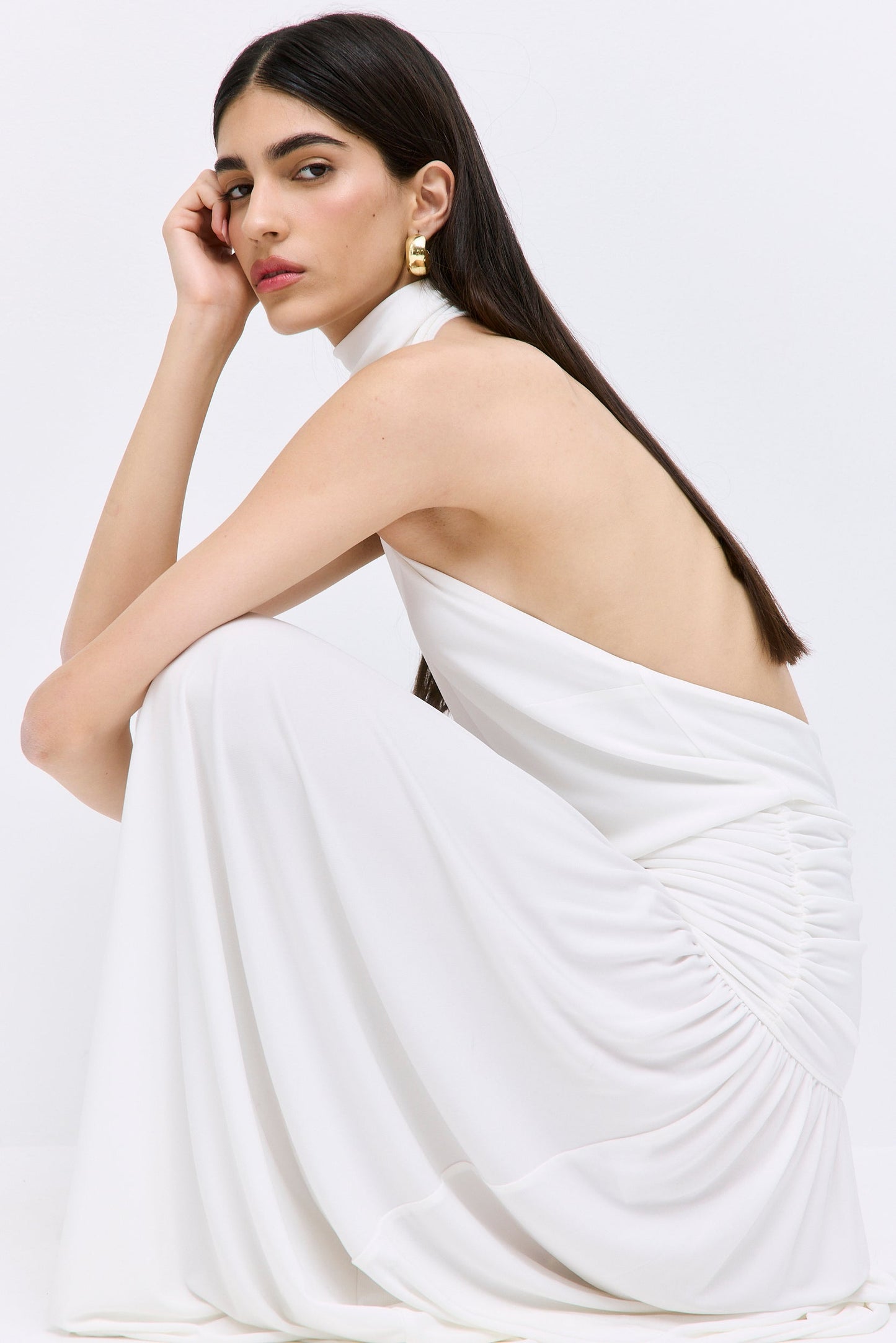 Draped Jersey Maxi Dress