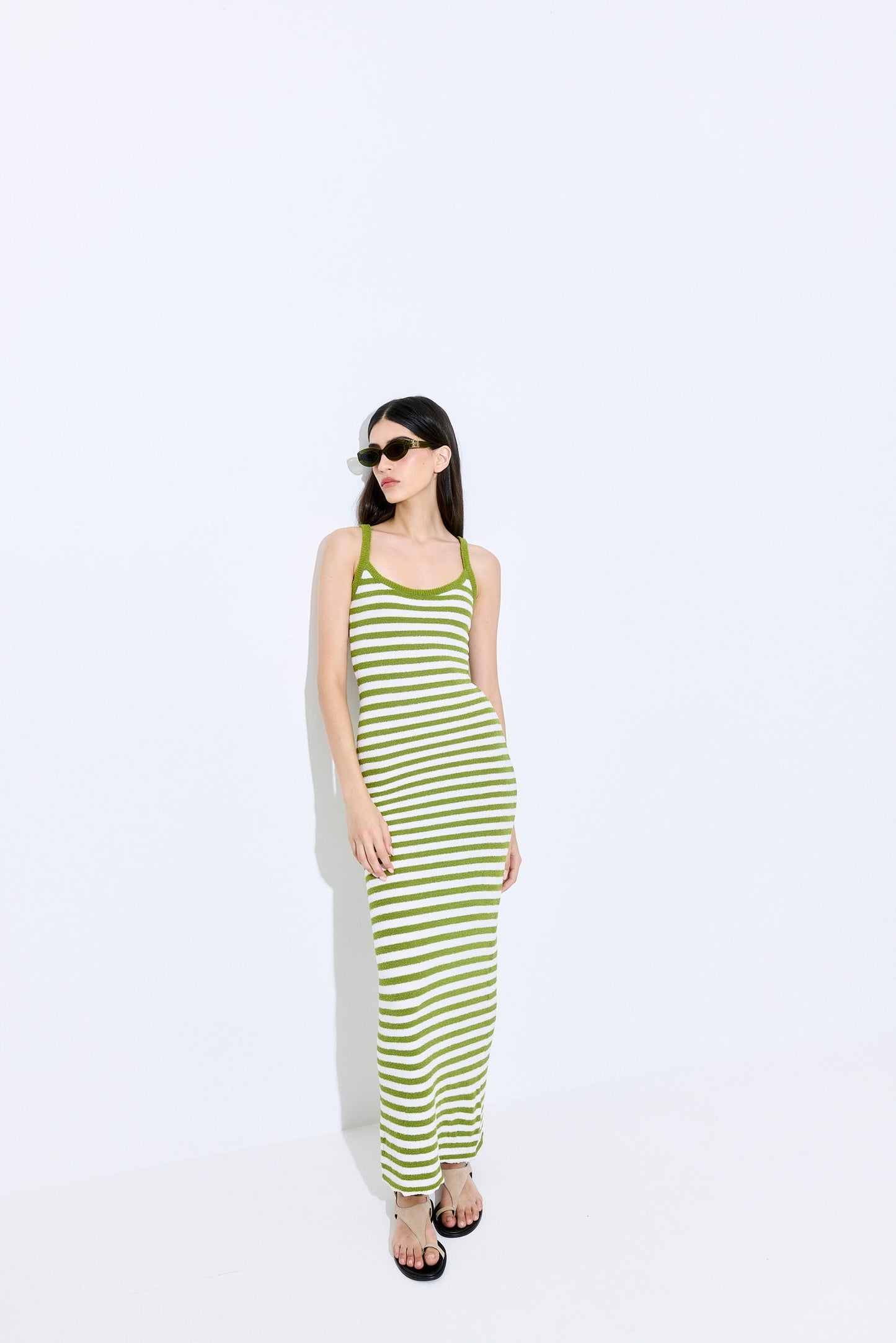 Boucle Strappy Maxi Dress