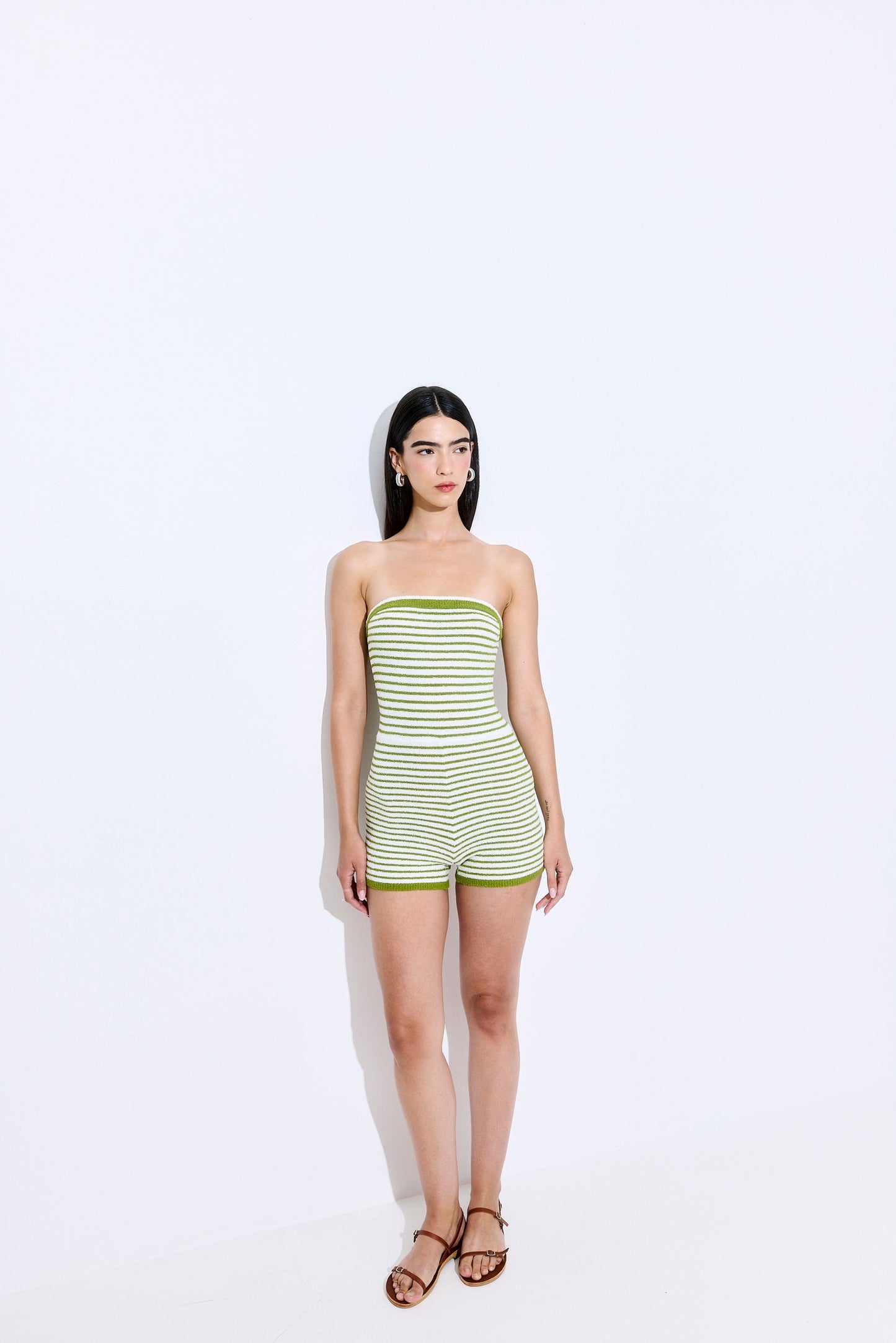 Boucle Strapless Romper