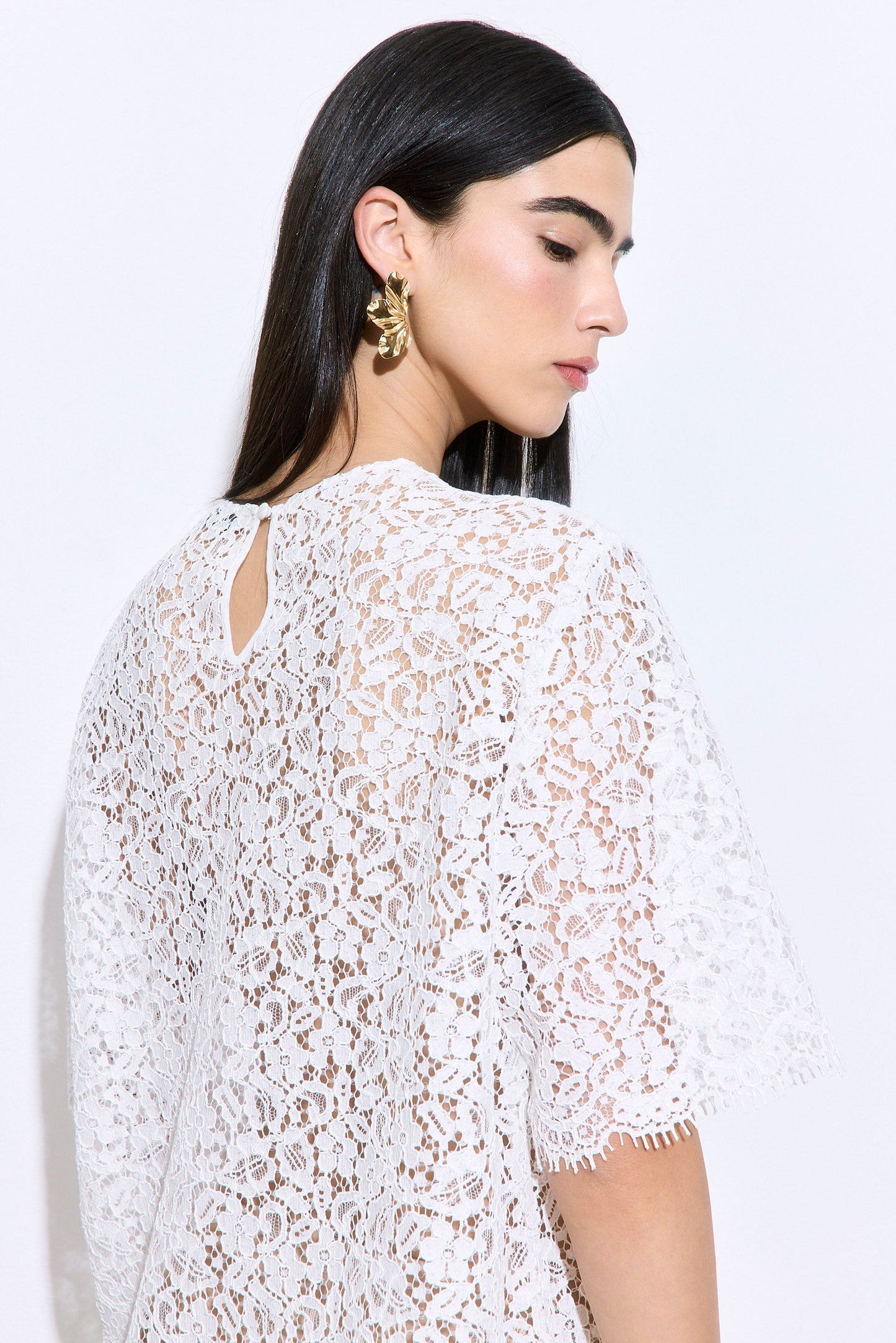 Boxy Lace Mini Dress