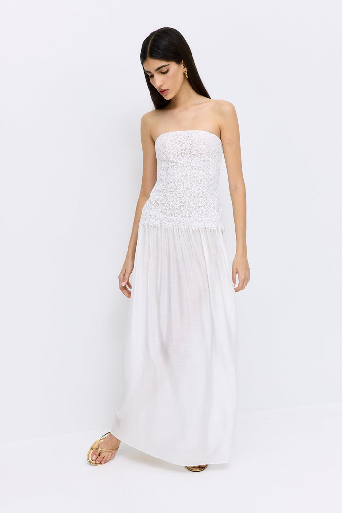 Lace Drop Waist Maxi Dress