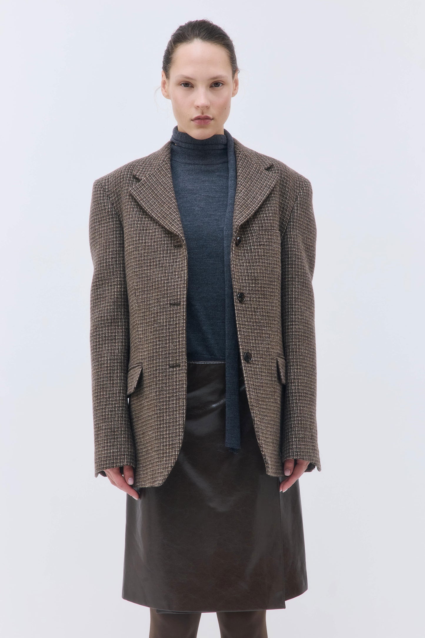 Tailored Wool Plaid Jacket