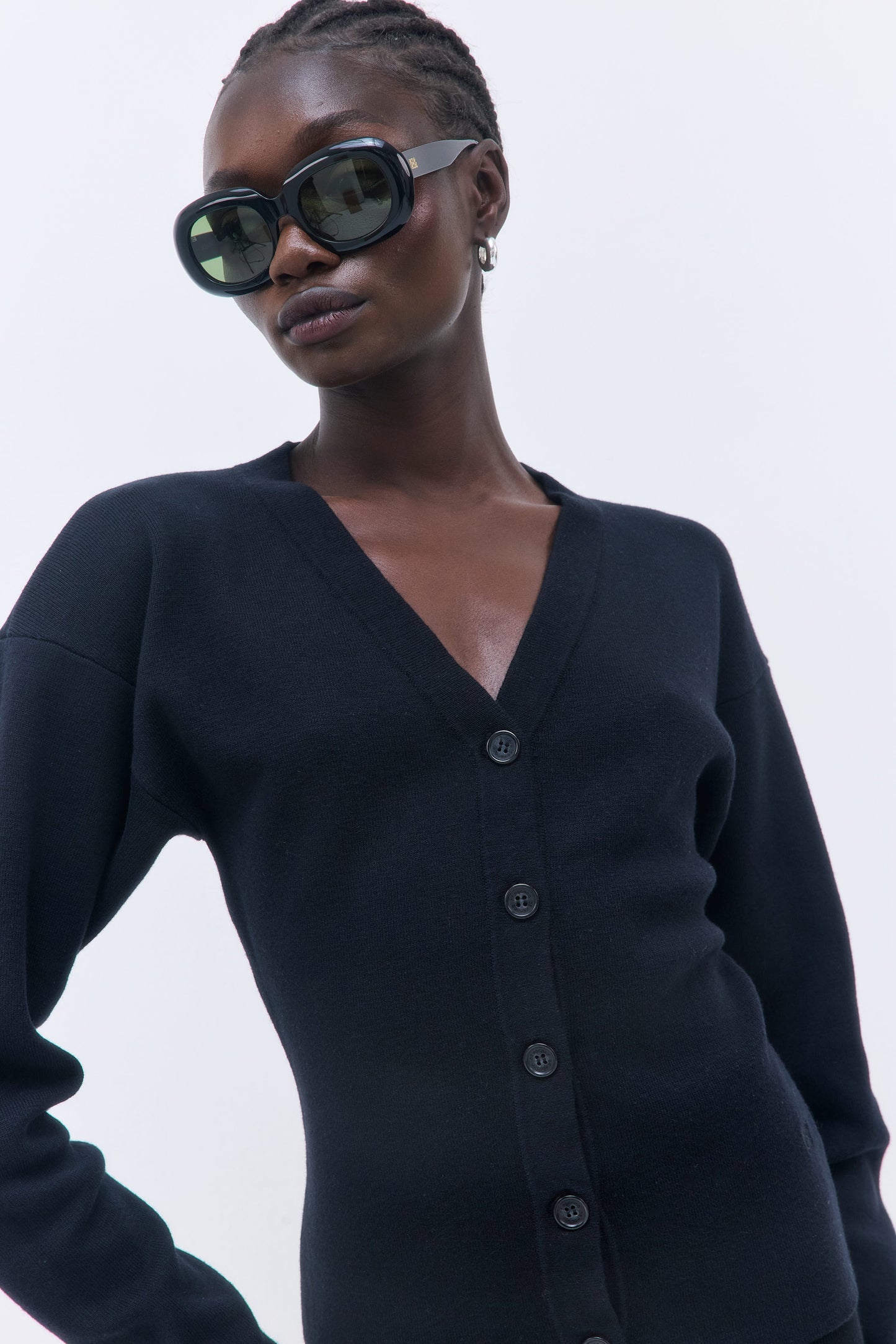 Cinched V Neck Cardigan