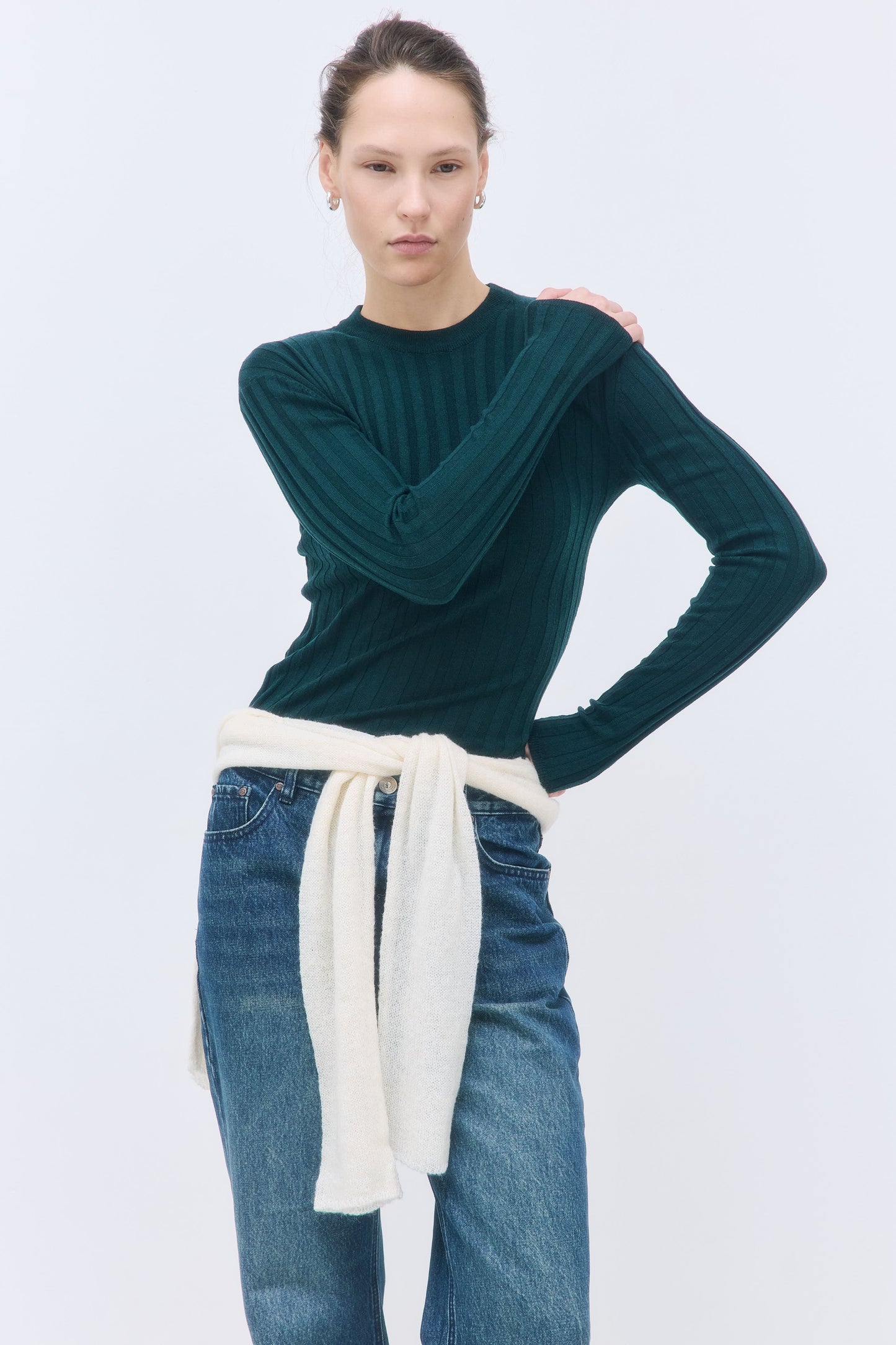 Soft Ribbed Crew Neck