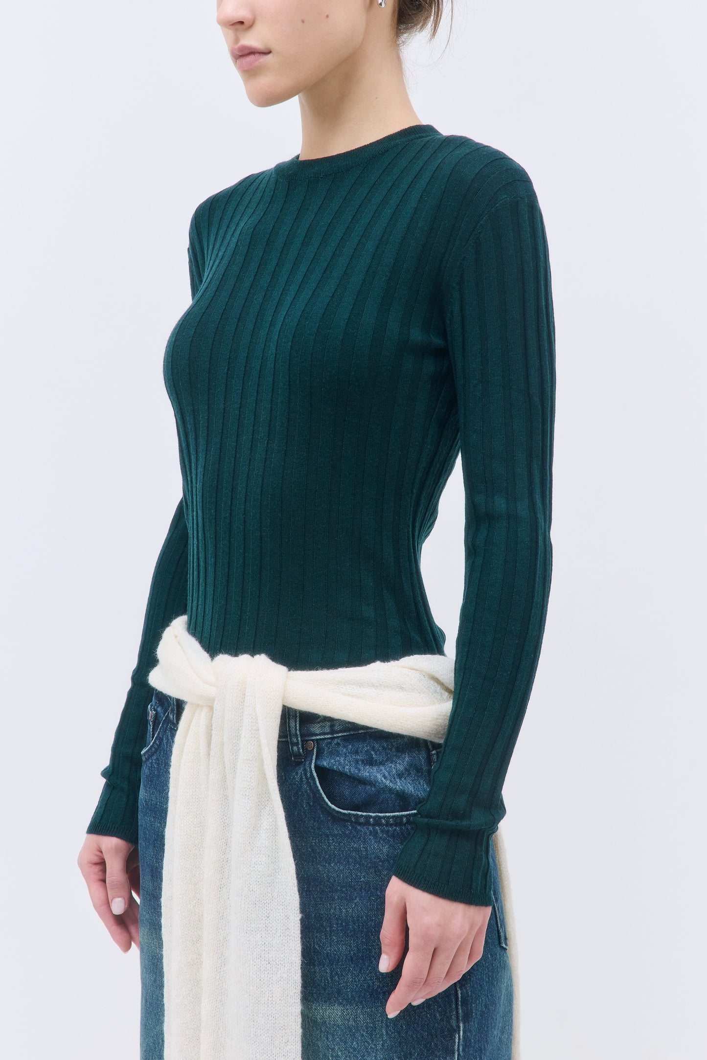 Soft Ribbed Crew Neck