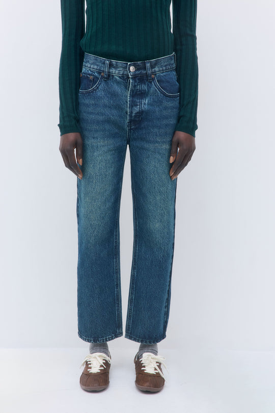 No.5| High Waist Straight Cropped Denim