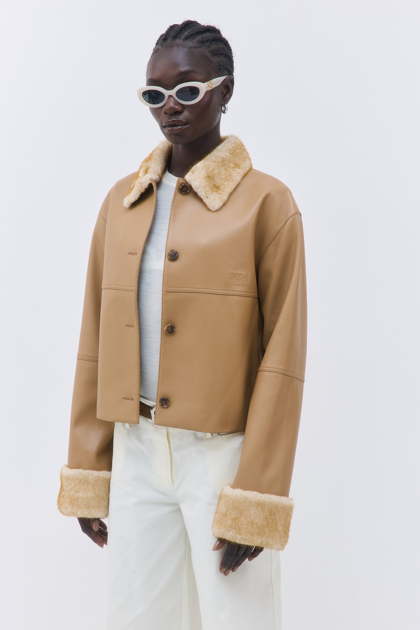 Vegan Leather Faux Fur Jacket