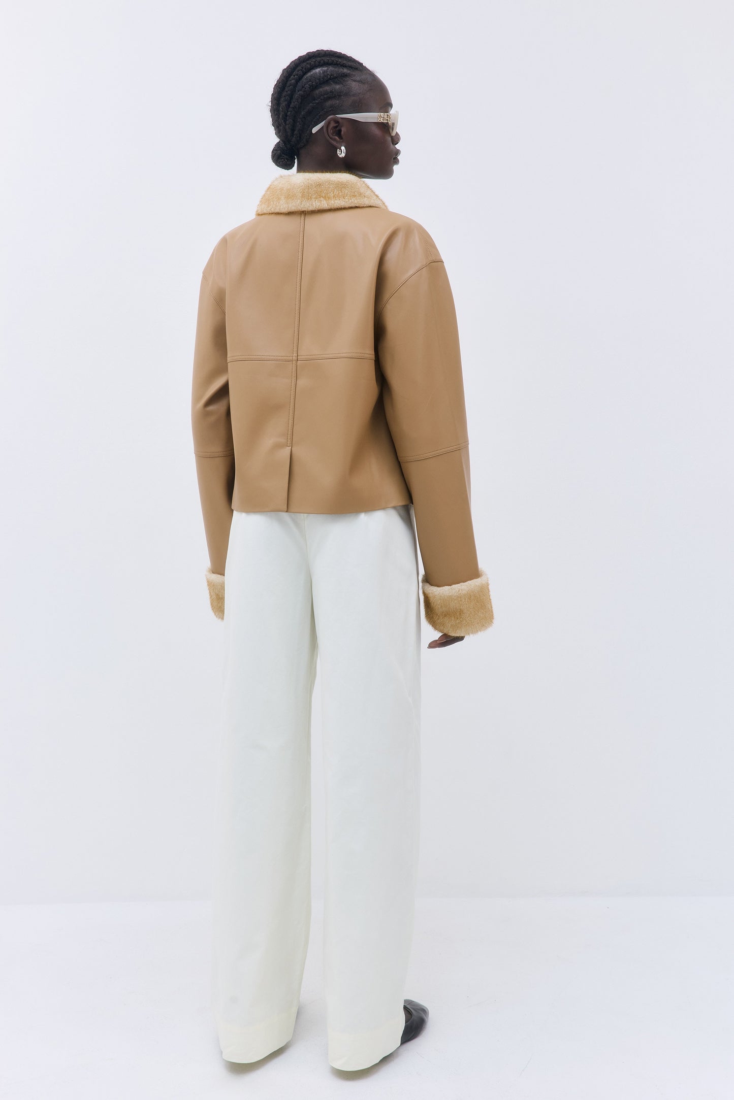 Vegan Leather Faux Fur Jacket