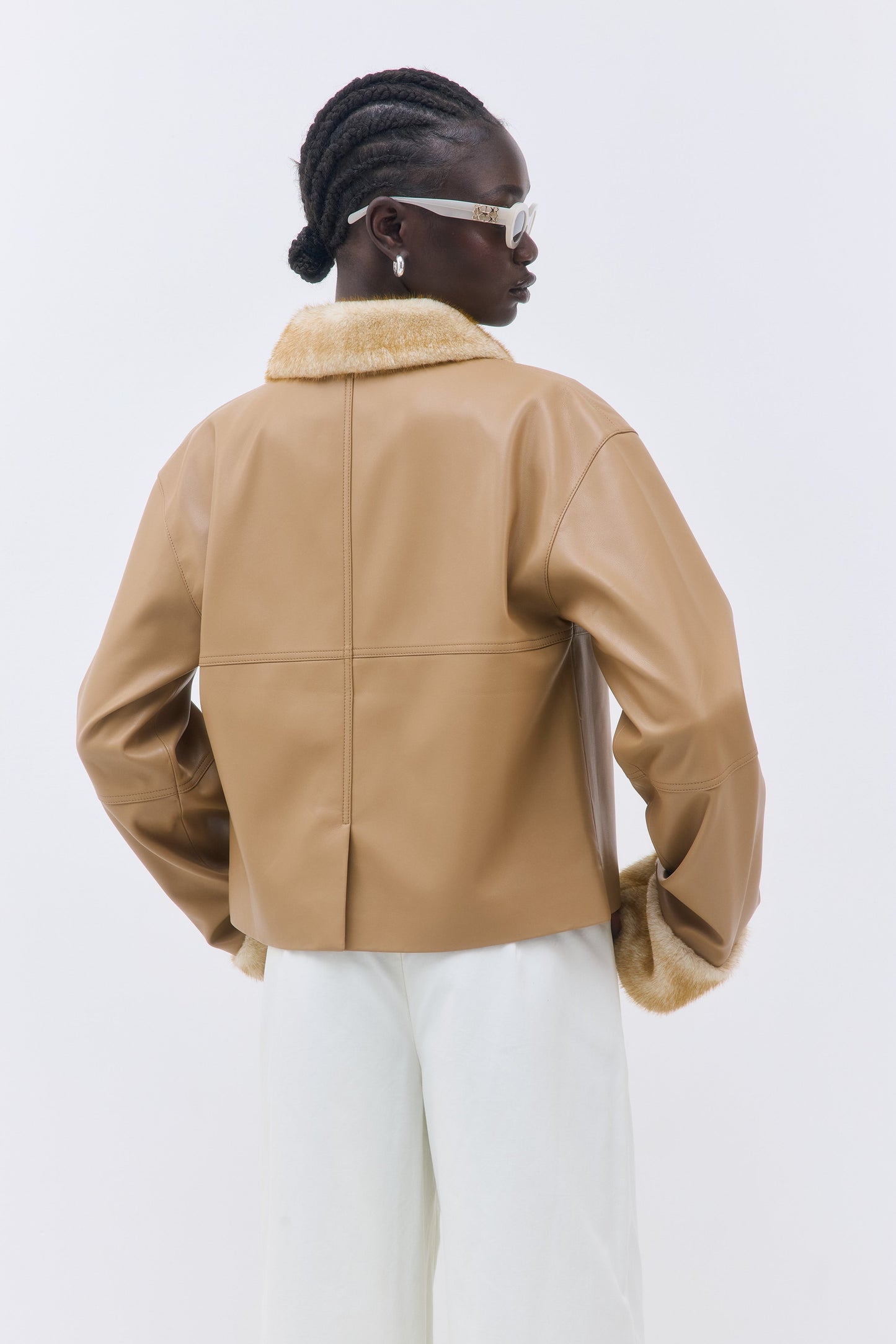 Vegan Leather Faux Fur Jacket