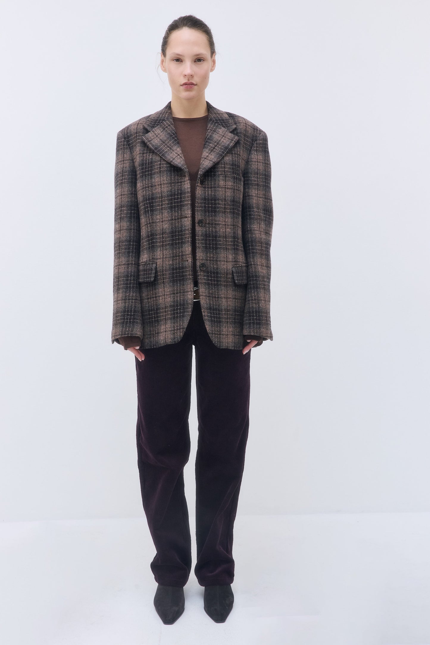 Tailored Wool Plaid Jacket
