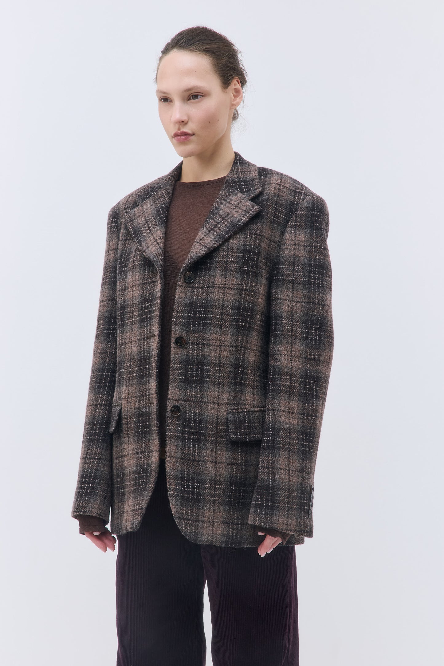 Tailored Wool Plaid Jacket