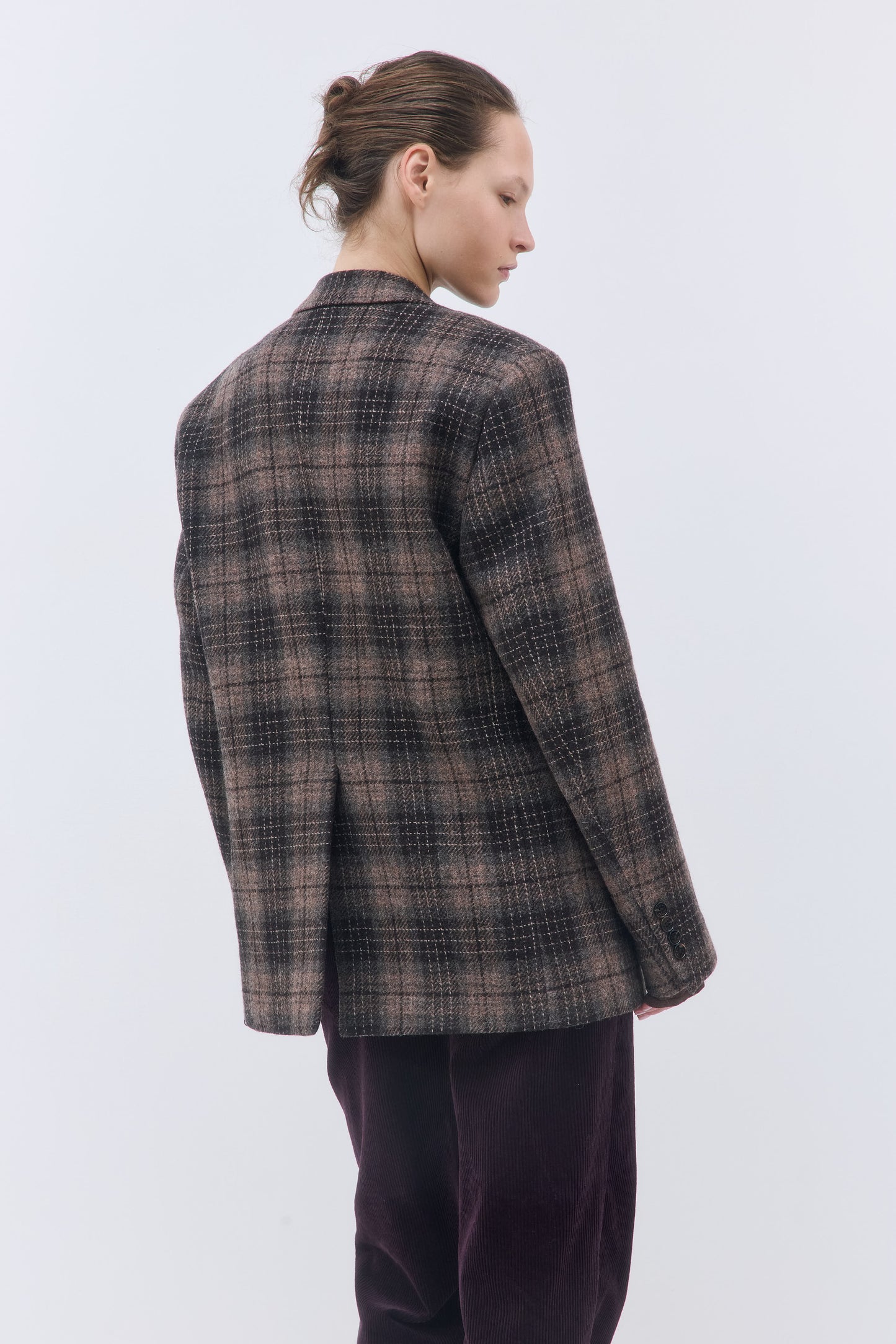 Tailored Wool Plaid Jacket