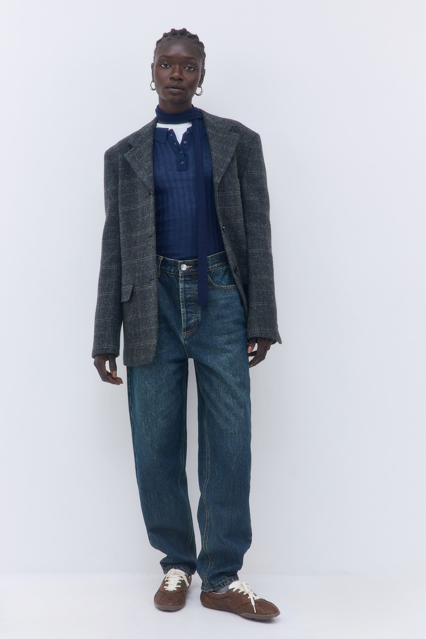 Tailored Wool Plaid Jacket