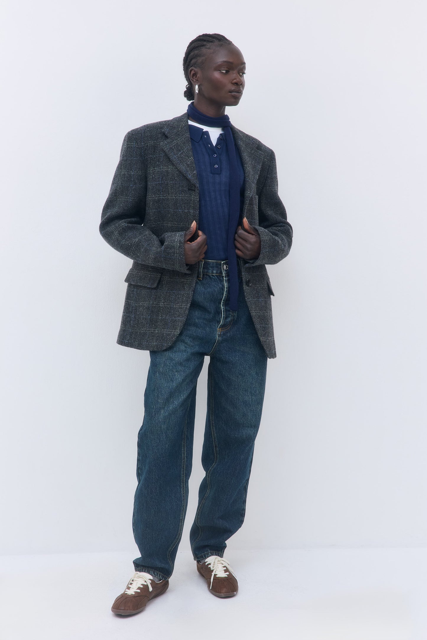 Tailored Wool Plaid Jacket