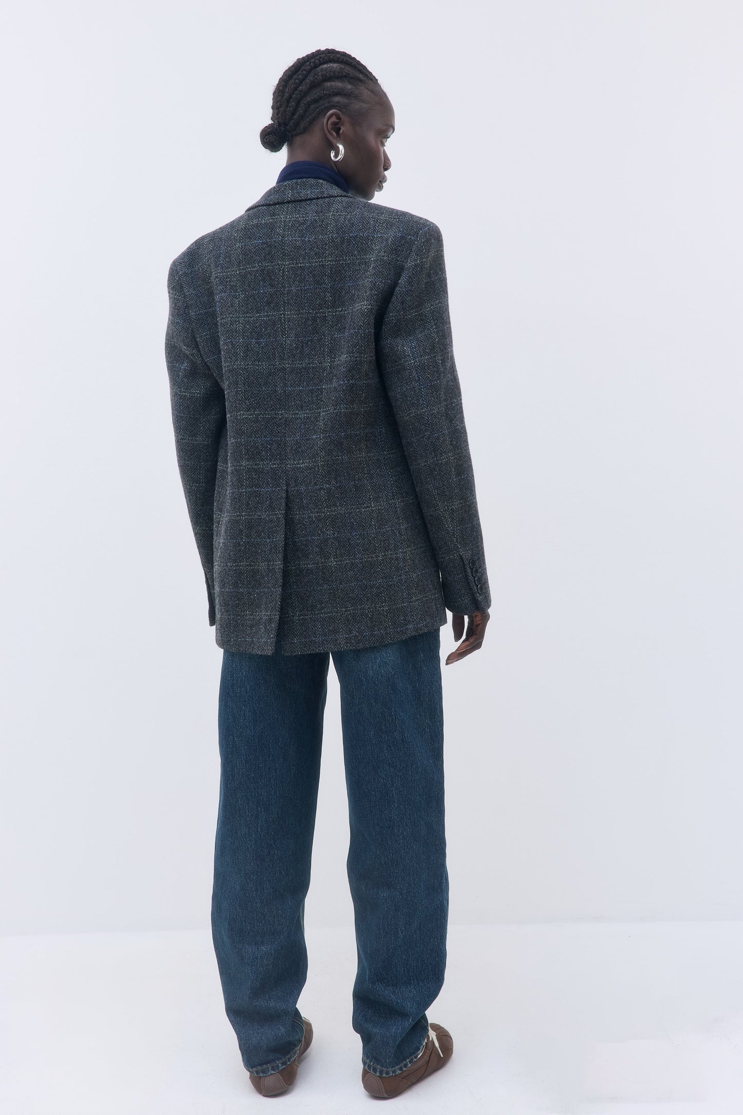 Tailored Wool Plaid Jacket