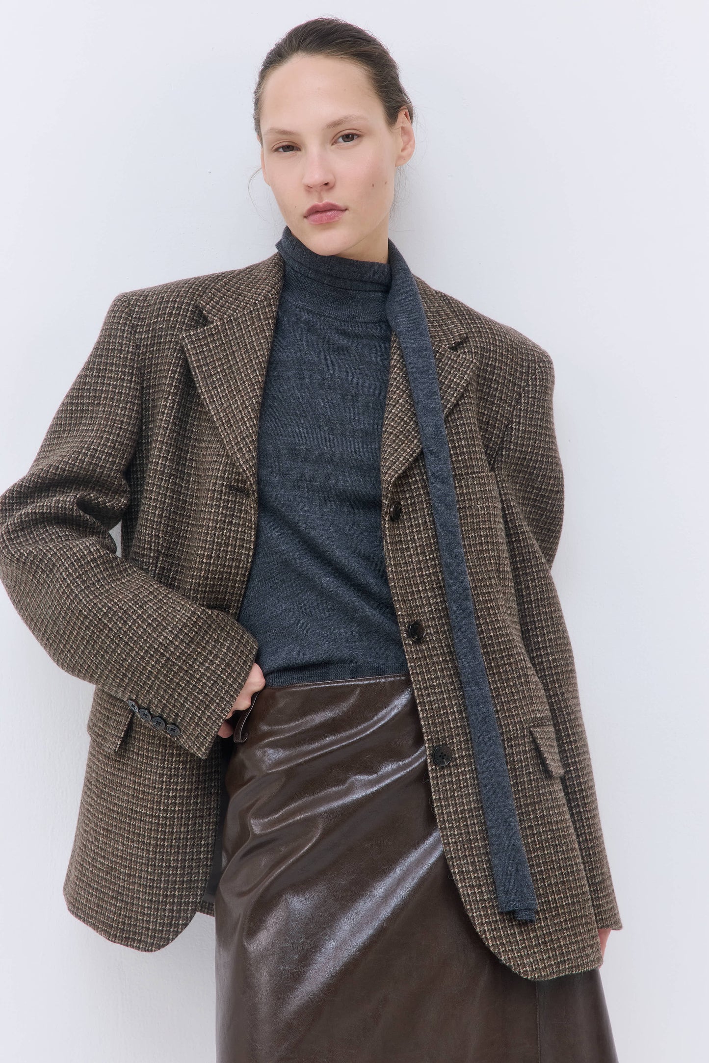 Tailored Wool Plaid Jacket