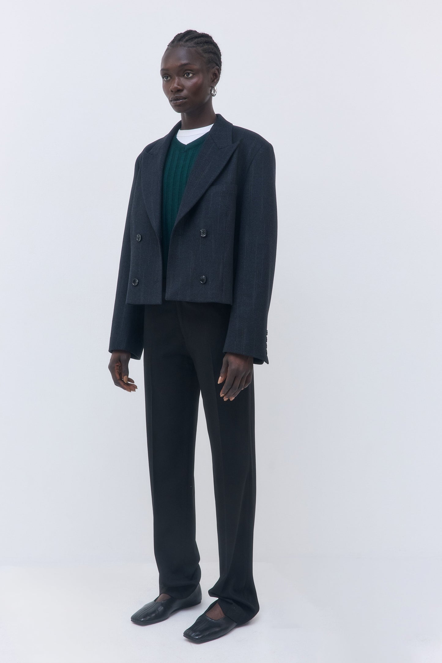 Double Breasted Cropped Blazer