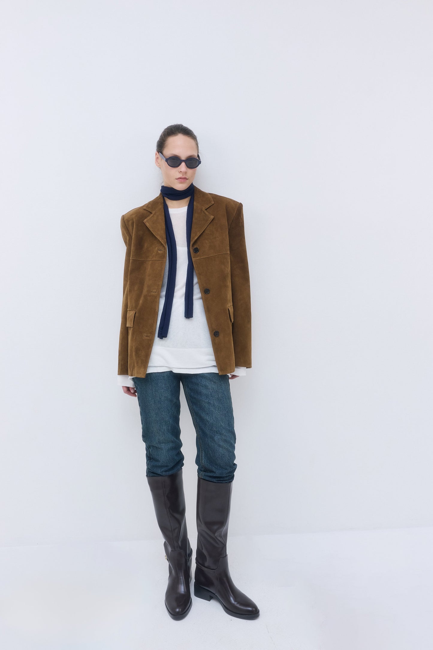 Suede Leather Blazer