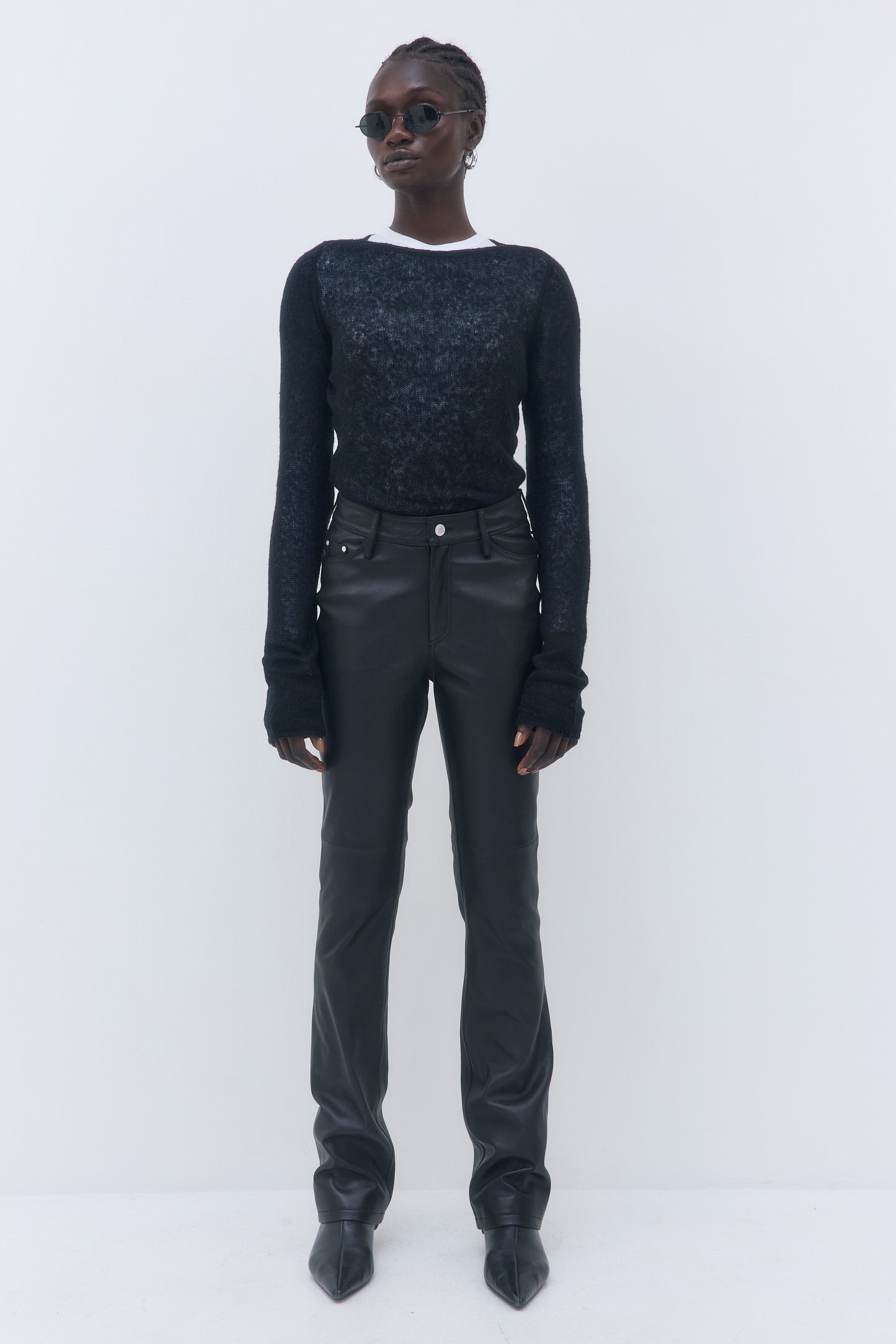 High Rise Leather Pants