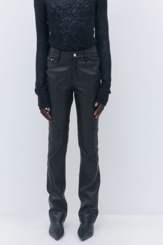 High Rise Leather Pants