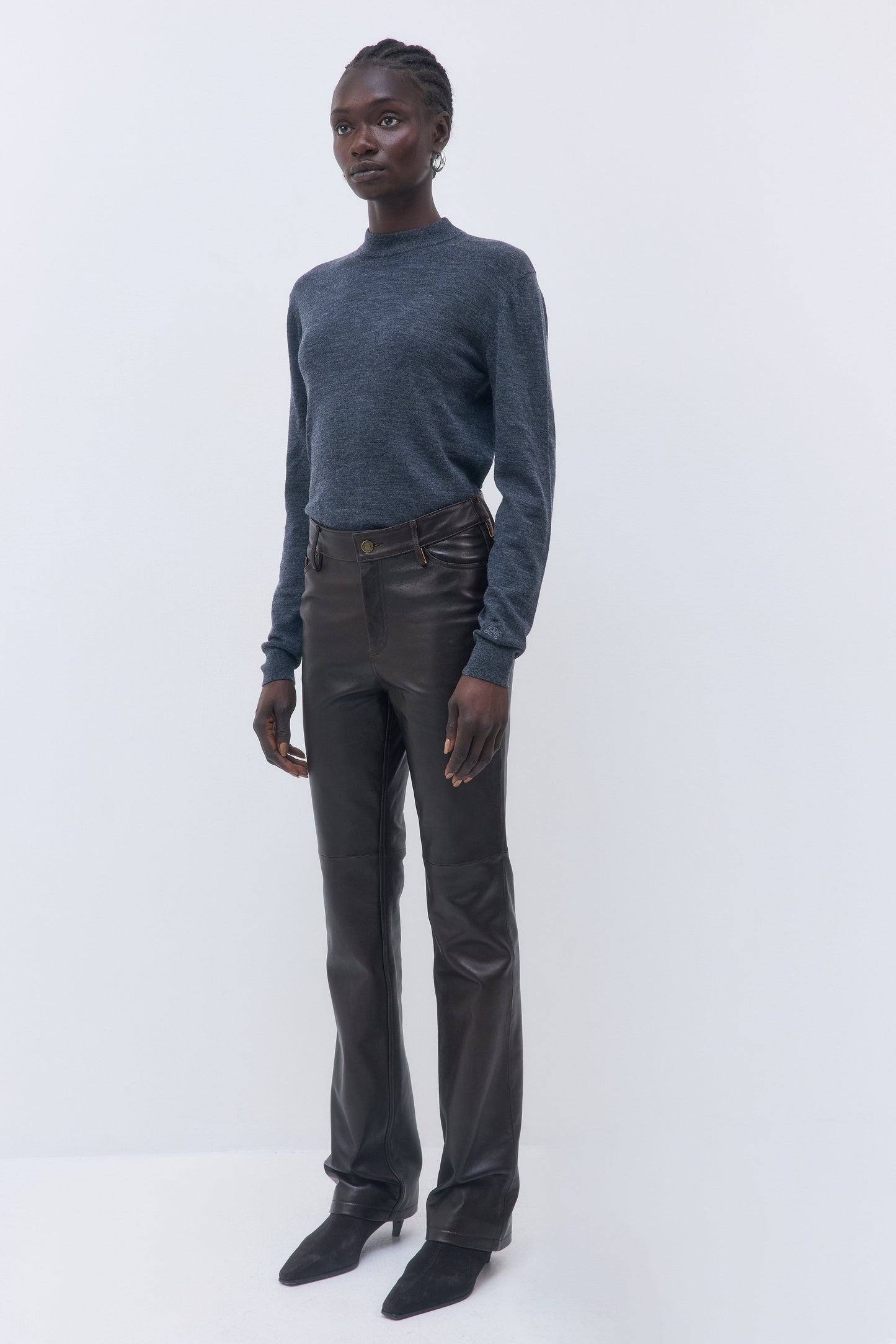 High Rise Leather Pants