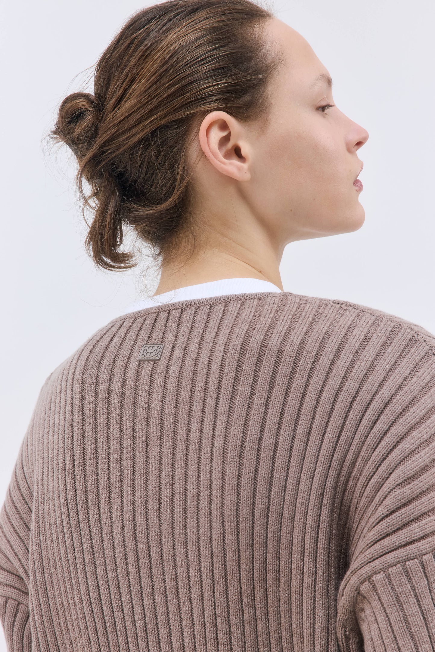 Deep V Neck Ribbed Sweater