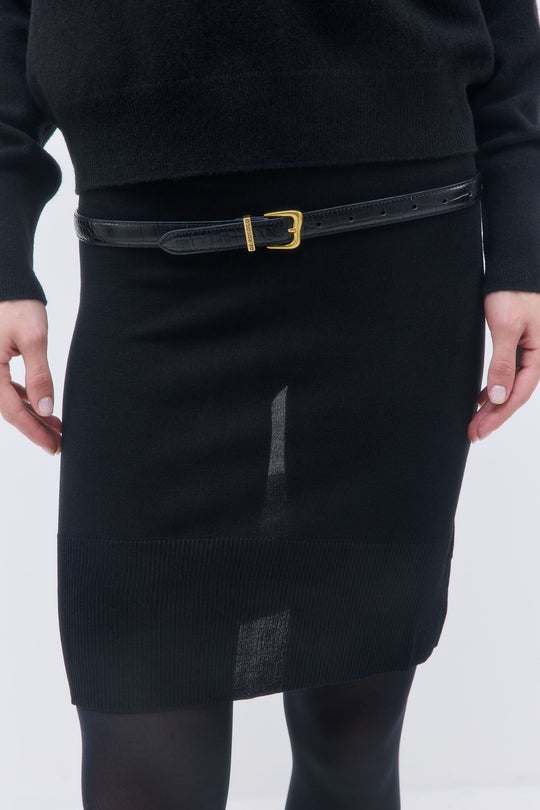 Slim Croco Buckle Belt