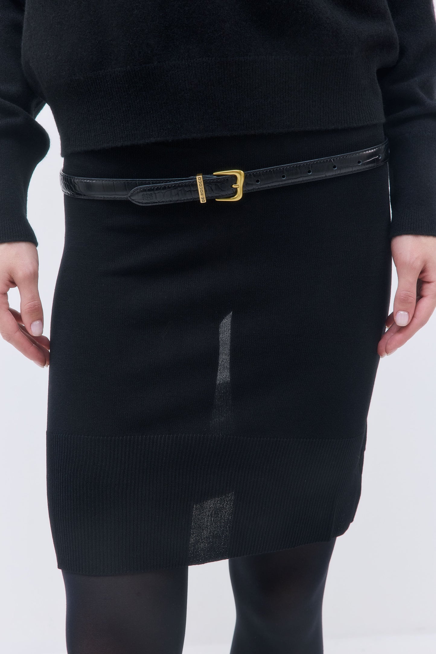 Slim Croco Buckle Belt