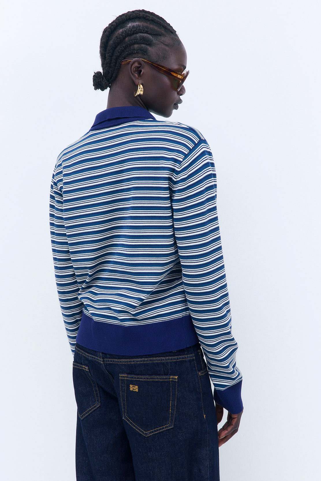 Long Sleeved Knitted Polo Shirt