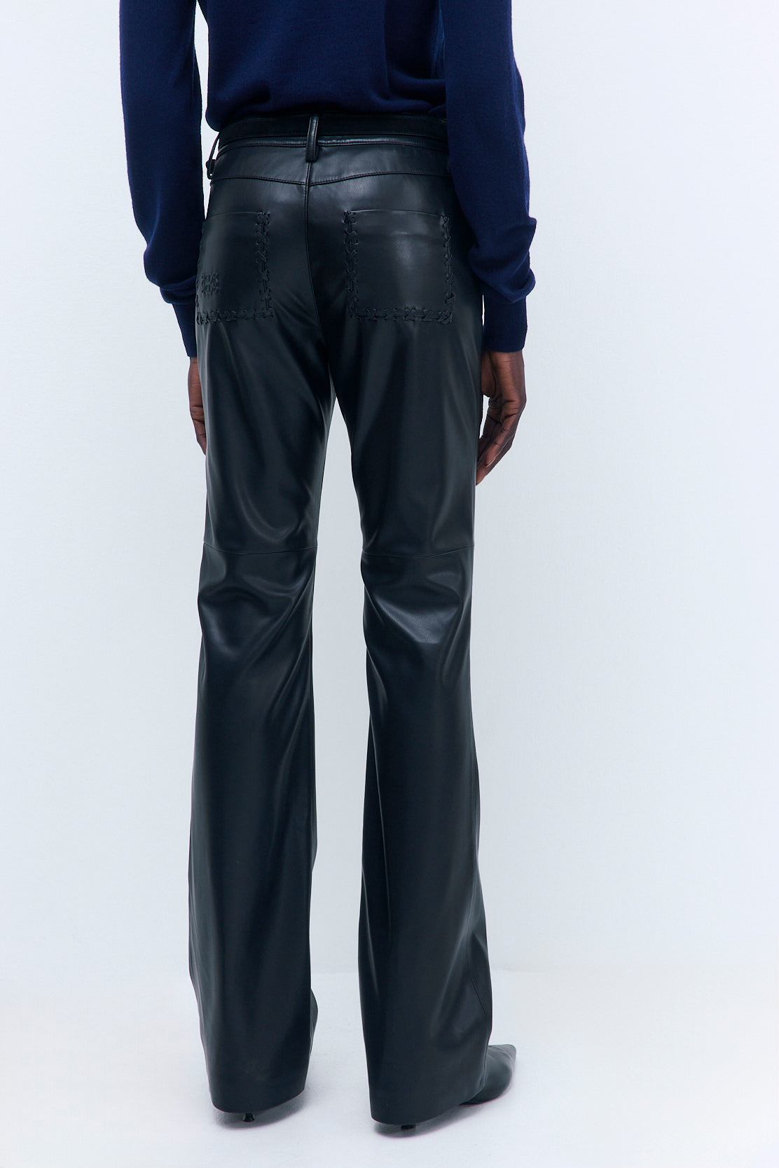 Stitch Detail Vegan Leather Pants