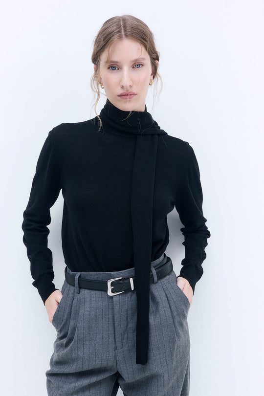 Merino Wool Skinny Scarf