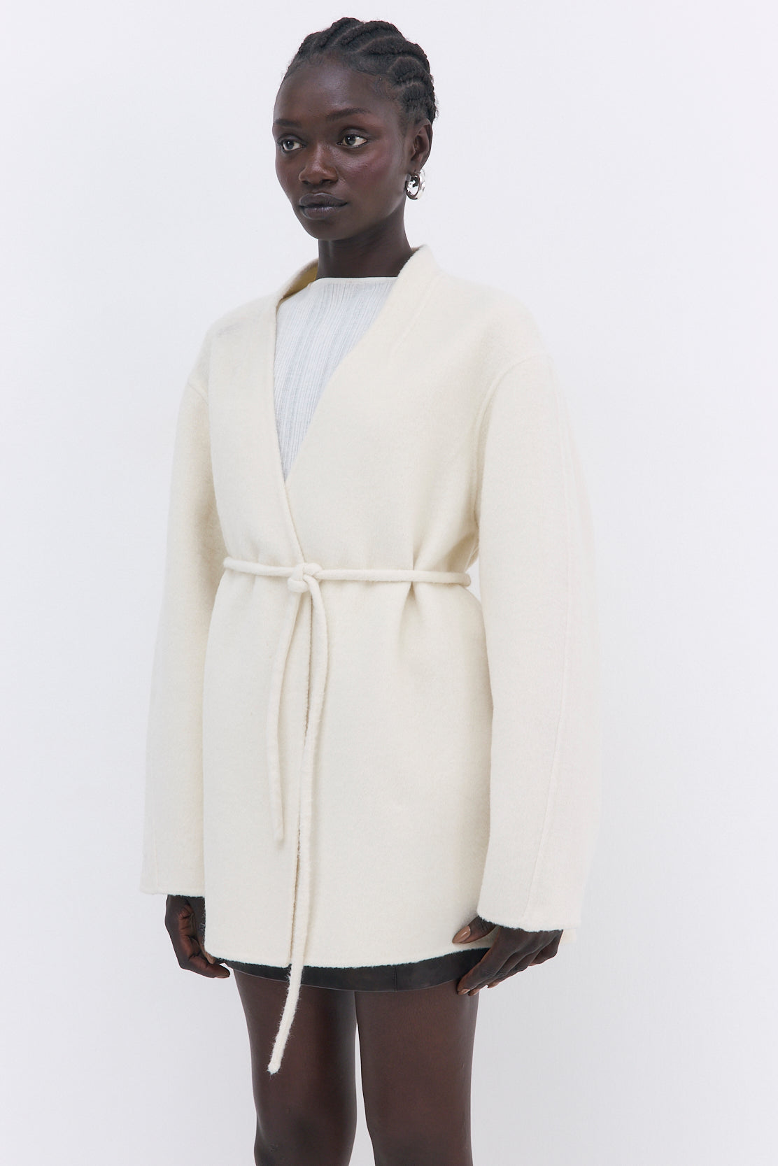 Double Wool Wrap Coat