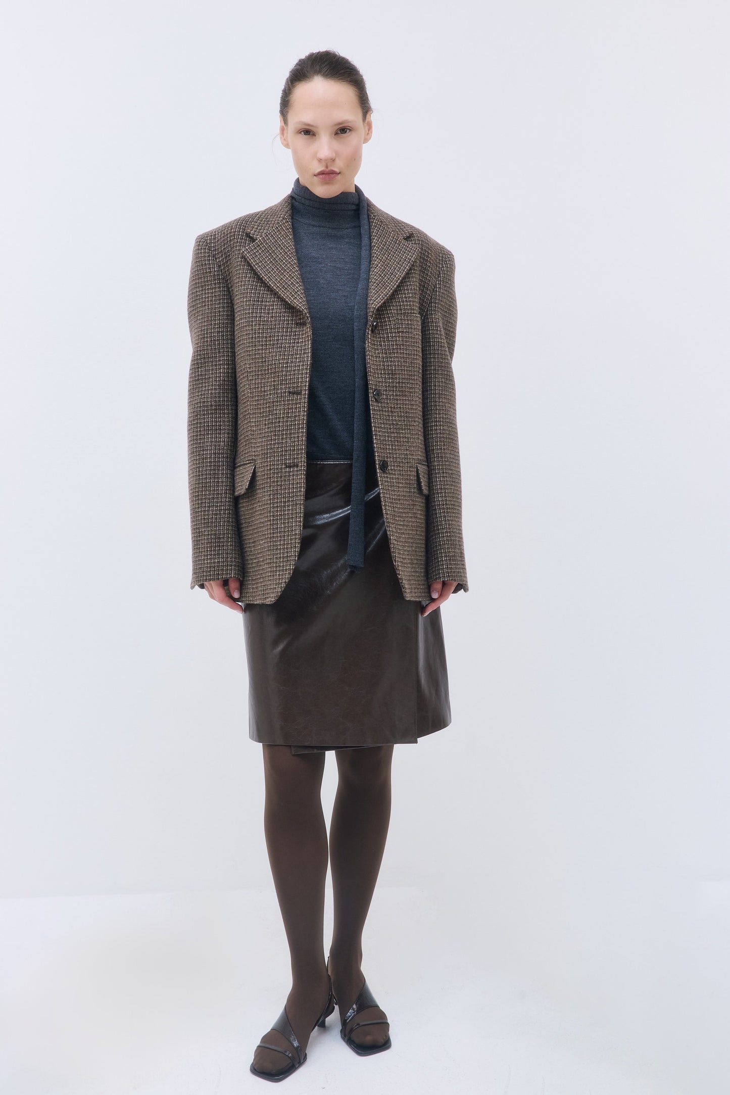 Tailored Wool Plaid Jacket