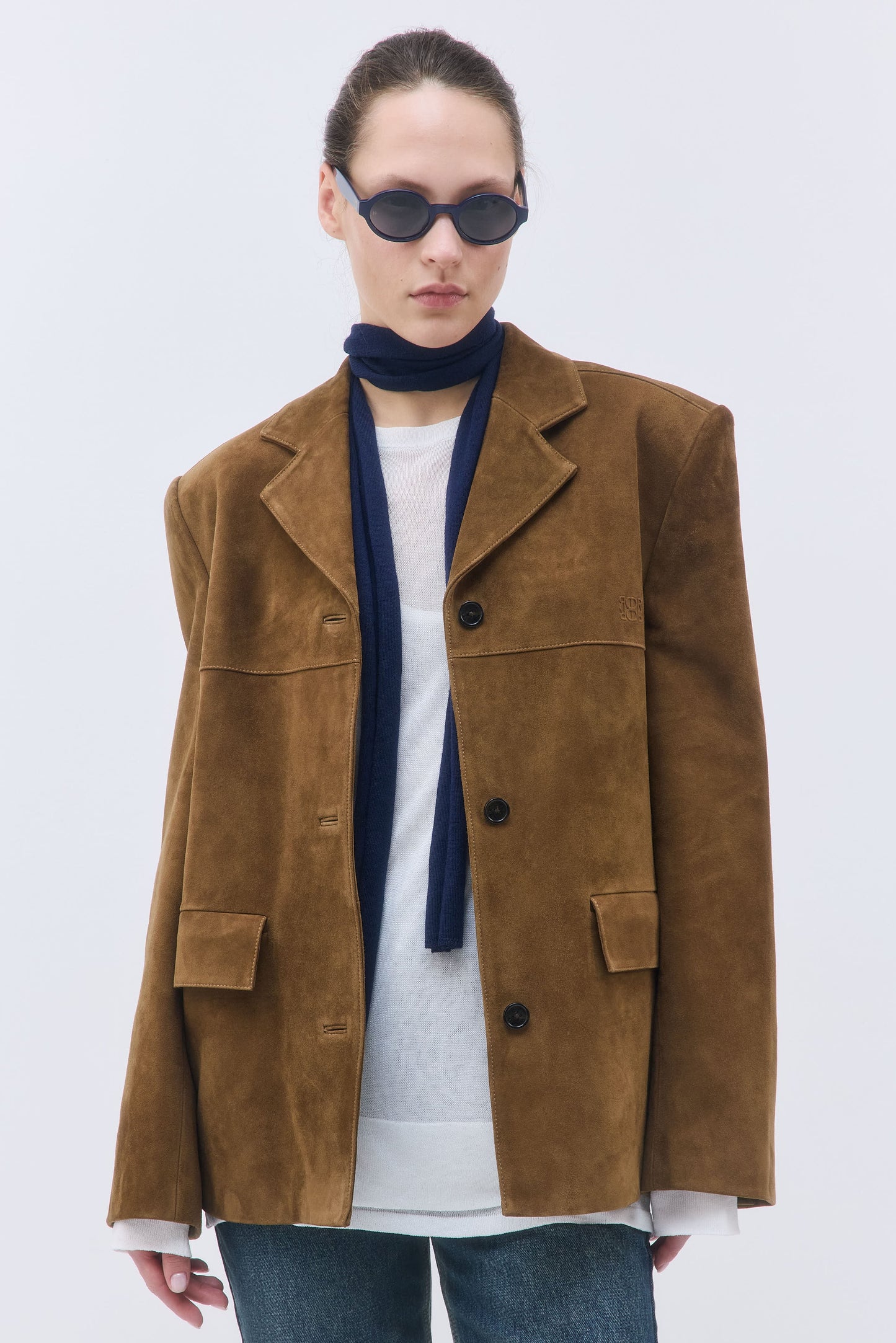 Suede Leather Blazer