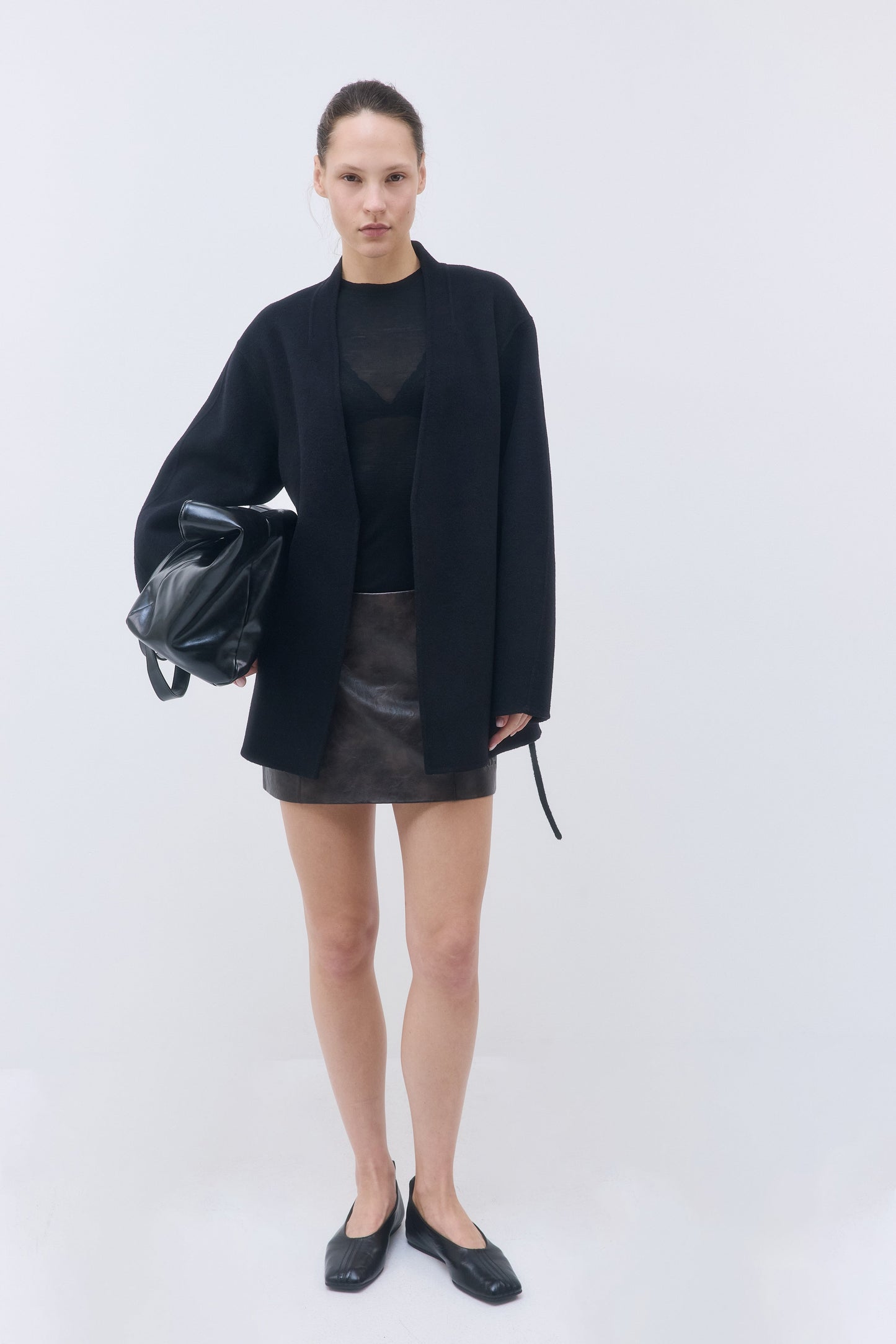 Double Wool Wrap Coat