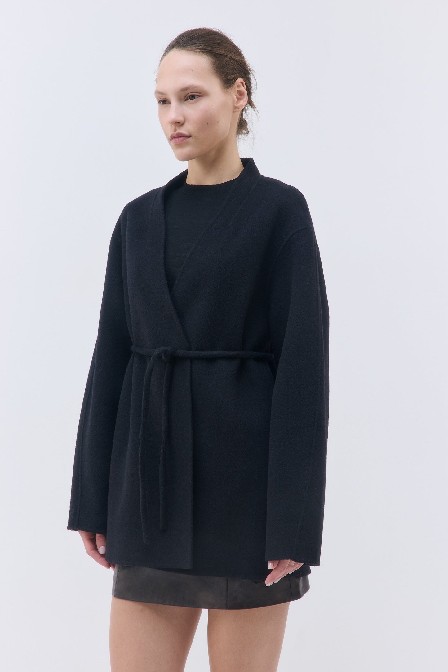 Double Wool Wrap Coat