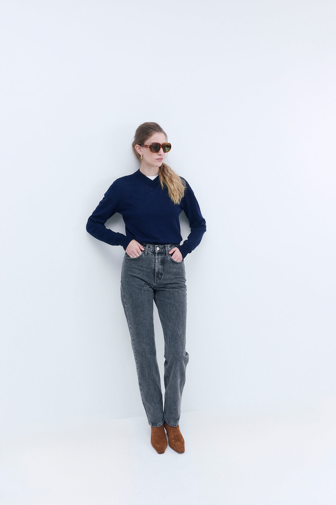 No.6| High Waisted Straight Full Length Denim
