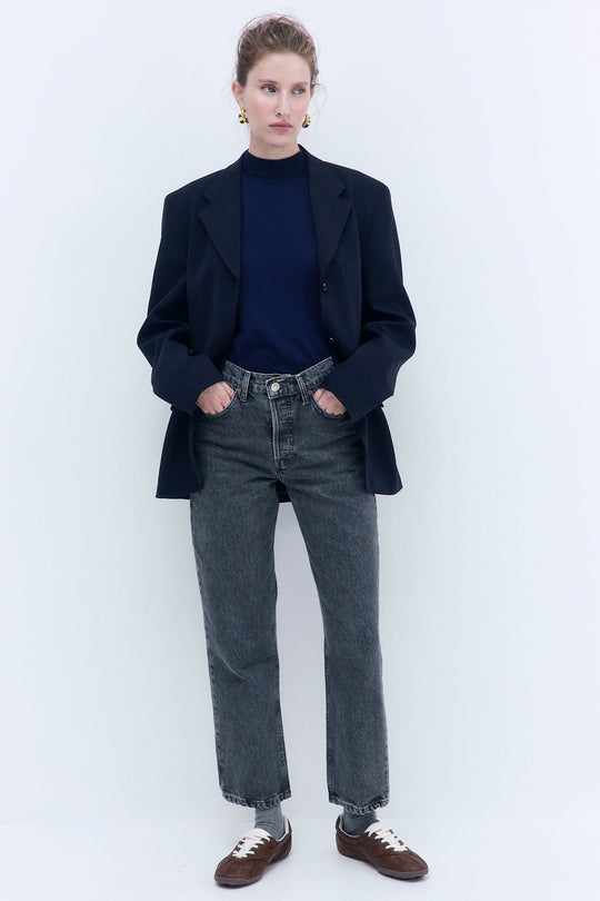 No.5| High Waist Straight Cropped Denim