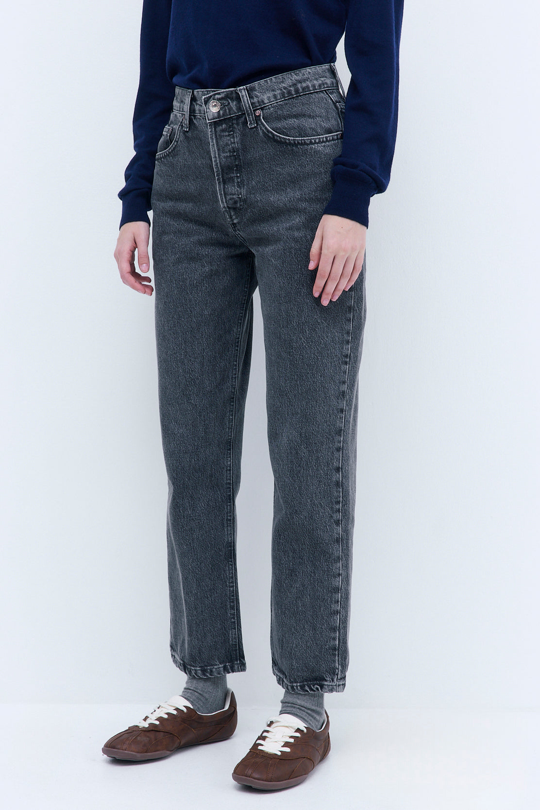 No.5| High Waist Straight Cropped Denim