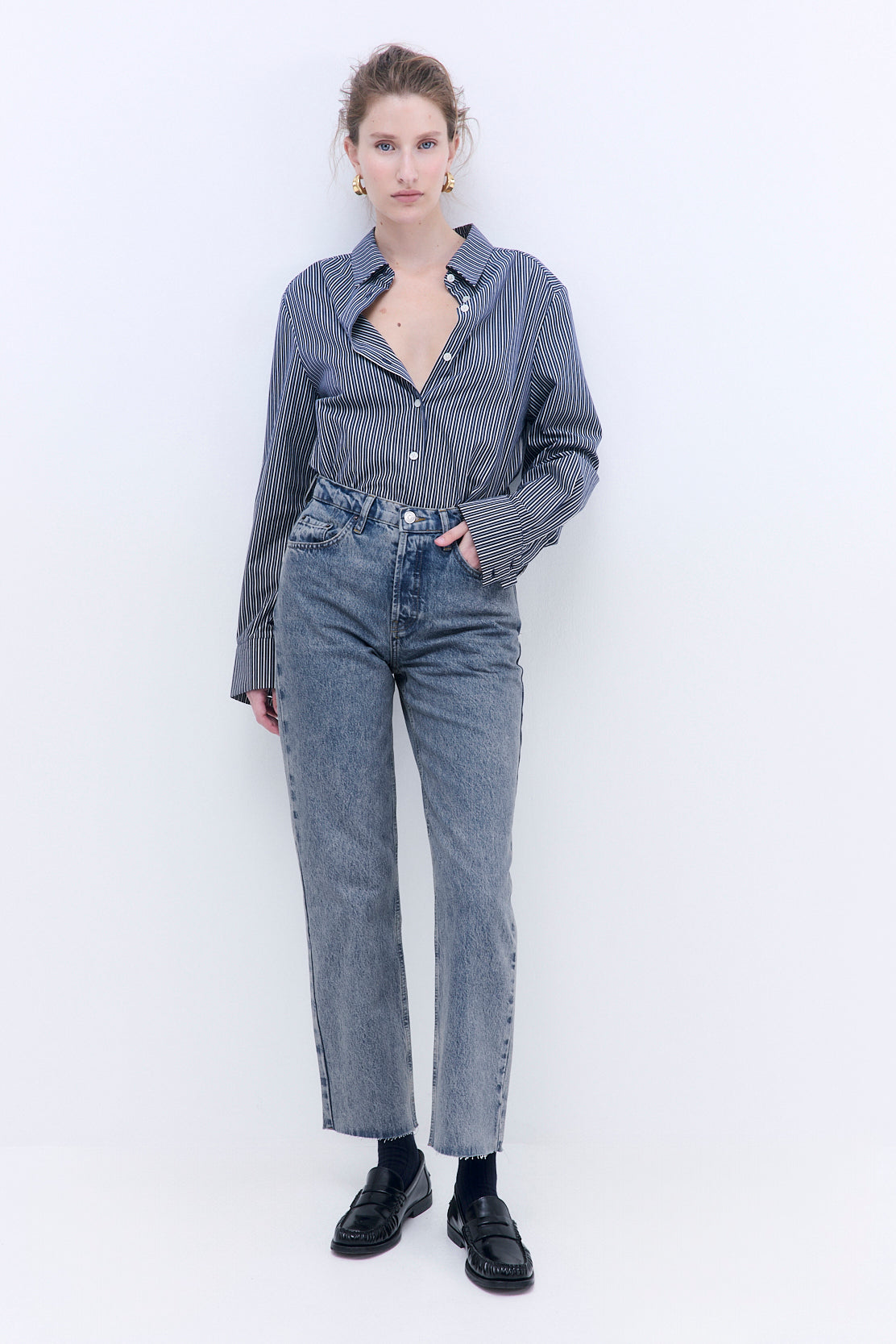 No.5| High Waist Straight Cropped Denim