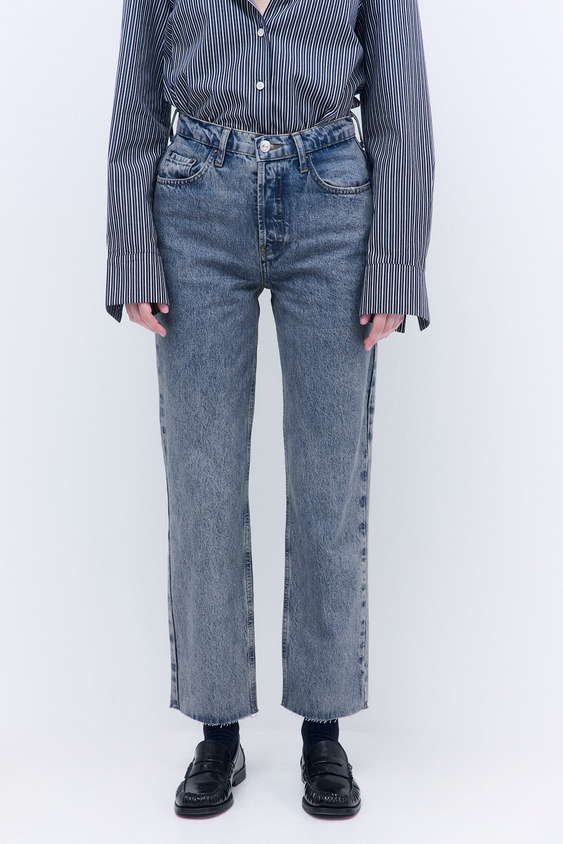 No.5| High Waist Straight Cropped Denim