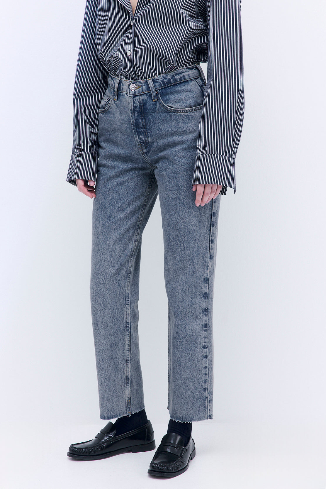 No.5| High Waist Straight Cropped Denim