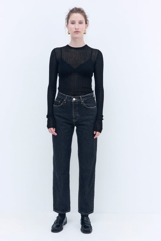 No.5| High Waist Straight Cropped Denim