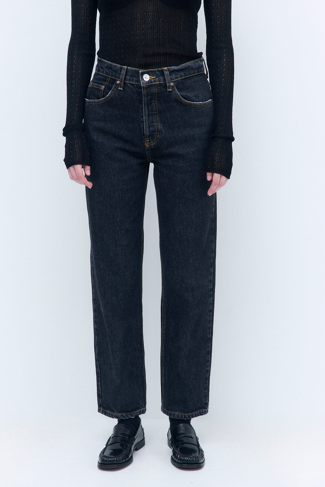 No.5| High Waist Straight Cropped Denim