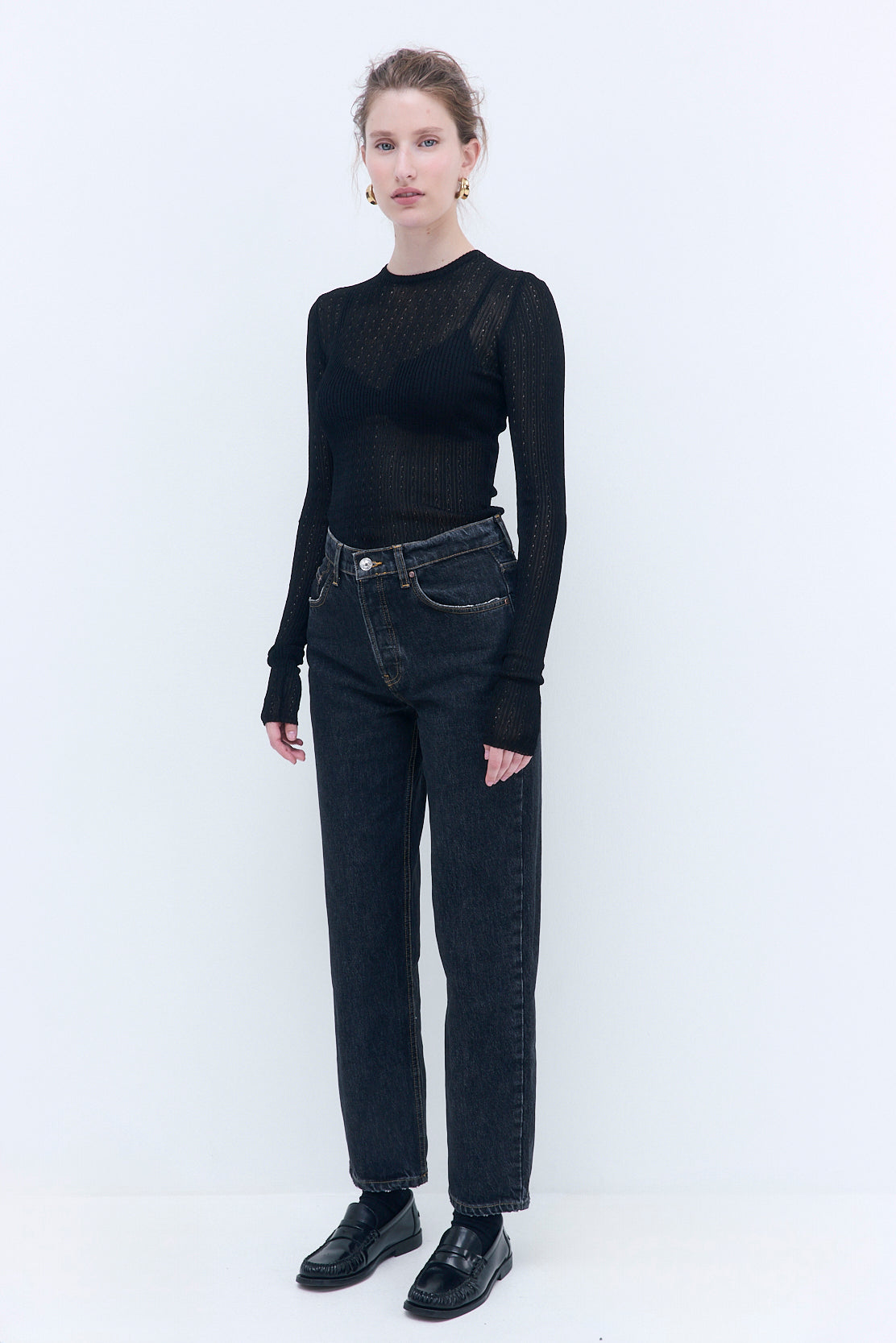 No.5| High Waist Straight Cropped Denim